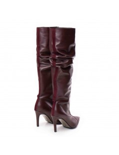 Cizme dama Piele Naturala Visiniu Dune - The5thelement.ro