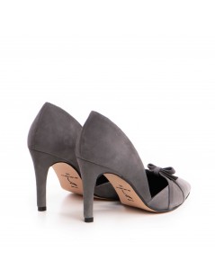 Pantofi stiletto piele naturala Gri Tessa - The5thelement.ro