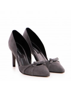Pantofi stiletto piele naturala Gri Tessa - The5thelement.ro