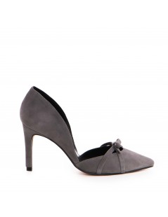 Pantofi stiletto piele naturala Gri Tessa - The5thelement.ro