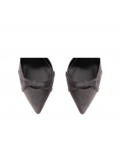 Pantofi stiletto piele naturala Gri Tessa - The5thelement.ro