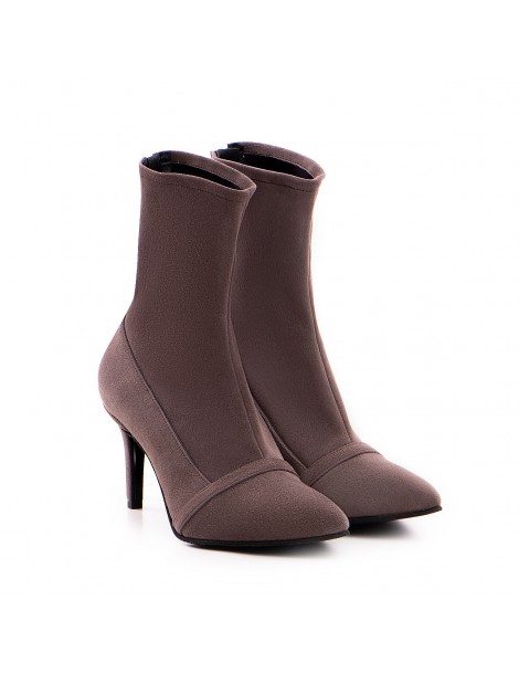 Botine Dama Piele Naturala Taupe Vanya - The5thelement.ro