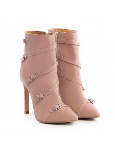 Botine Dama Piele Naturala Nude Micaela - The5thelement.ro