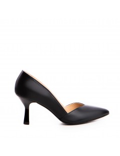 Pantofi stiletto piele naturala Negru Ava - The5thelement.ro
