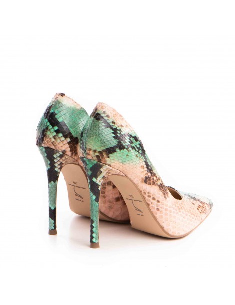 Pantofi stiletto piele naturala Verde Luxury - The5thelement.ro