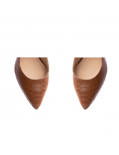 Pantofi stiletto piele naturala Camel Ivy - The5thelement.ro