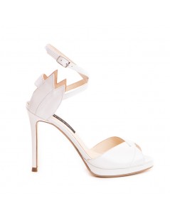 Sandale dama piele naturala Alb Flowers - The5thelement.ro