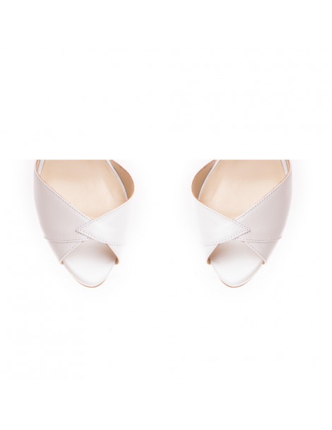 Sandale dama piele naturala Alb Flowers - The5thelement.ro