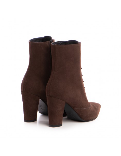 Ghete dama Lace-Up Maro Piele Naturala - The5thelement.ro