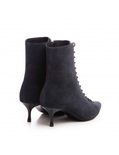 Botine Dama Piele Naturala Gri Petrol Lucía - The5thelement.ro