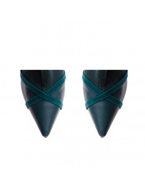 Botine Dama Piele Naturala Verde Aura - The5thelement.ro