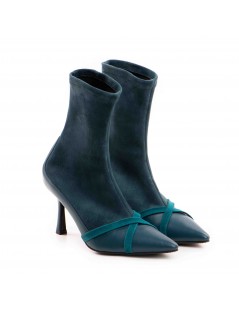 Botine Dama Piele Naturala Verde Aura - The5thelement.ro