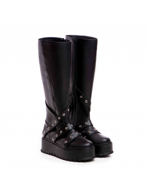 Cizme dama Piele Naturala Negru Echo - The5thelement.ro