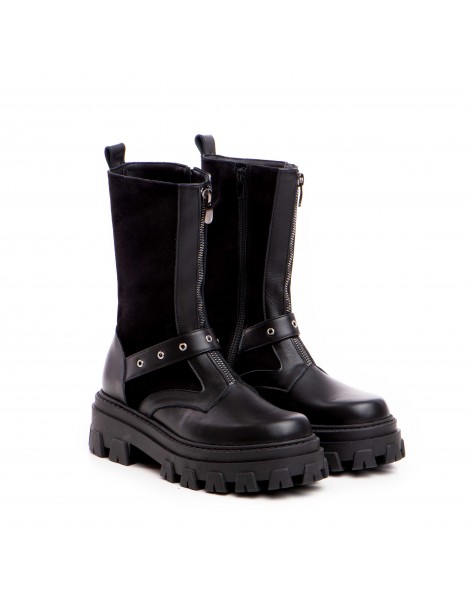 Bocanci dama Piele Naturala Negru Solix - The5thelement.ro