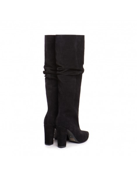 Cizme Dama Piele Naturala Negru Velur Clare - The5thelement.ro