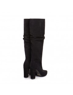 Cizme Dama Piele Naturala Negru Velur Clare - The5thelement.ro
