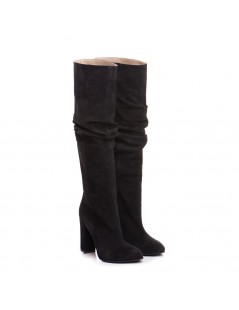 Cizme Dama Piele Naturala Negru Velur Clare - The5thelement.ro