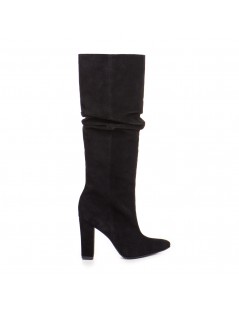 Cizme Dama Piele Naturala Negru Velur Clare - The5thelement.ro