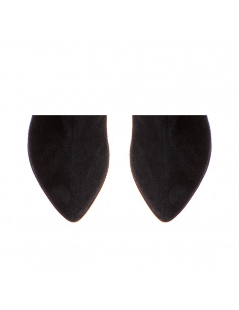 Cizme Dama Piele Naturala Negru Velur Clare - The5thelement.ro
