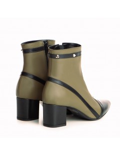 Ghete Dama Piele Naturala Khaki Ramya - The5thelement.ro