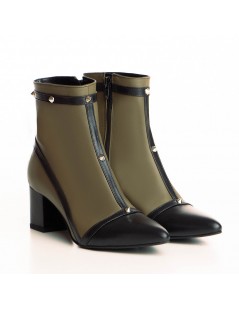 Ghete Dama Piele Naturala Khaki Ramya - The5thelement.ro