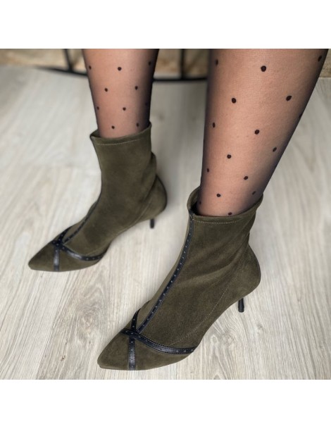 Botine Dama Piele Naturala Khaki Kylie - The5thelement.ro