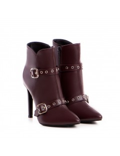 Botine Dama Piele Naturala Marsala Roux - The5thelement.ro
