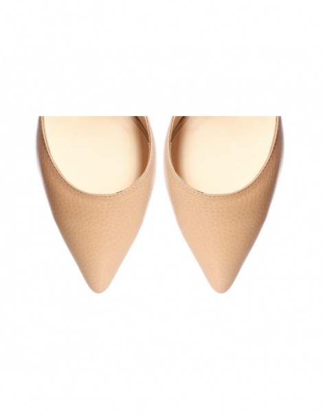 Pantofi stiletto piele naturala Nude Cappuccino - The5thelement.ro