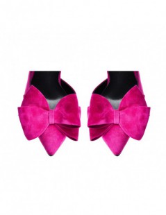 Pantofi stiletto piele naturala Magenta Cut cu funda - The5thelement.ro