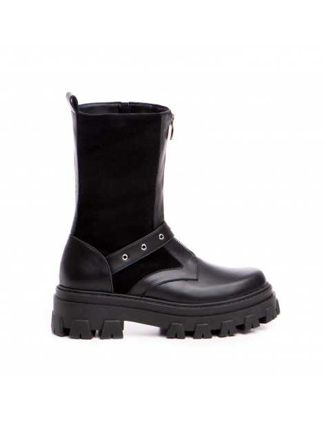 Bocanci dama Piele Naturala Negru Solix - The5thelement.ro