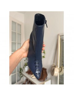 Botine dama Piele Naturala Bleumarin Gia - The5thelement.ro