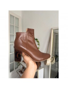 Ghete Dama Piele Naturala Camel Rogue - The5thelement.ro