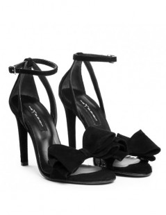 Sandale dama piele naturala Negru cu funda Simple - The5thelement.ro