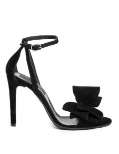 Sandale dama piele naturala Negru cu funda Simple - The5thelement.ro