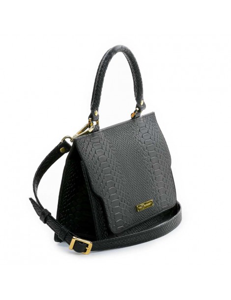 Geanta Piele Naturala Dama Lily Negru Snake - The5thelement.ro