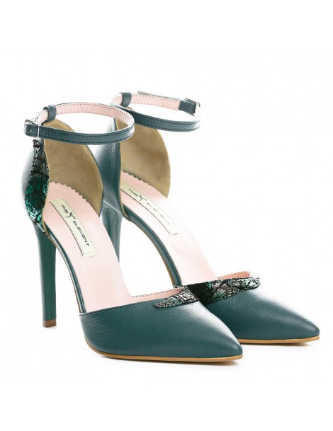 Pantofi stiletto piele naturala Verde Luna - The5thelement.ro