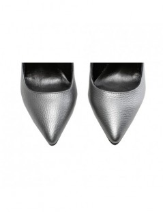 Pantofi stiletto piele naturala Argintiu Metallic - The5thelement.ro