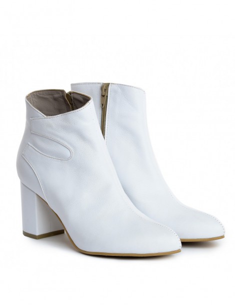 Ghete dama Piele Naturala Alb Charming - The5thelement.ro