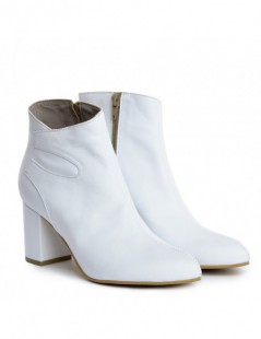 Ghete dama Piele Naturala Alb Charming - The5thelement.ro