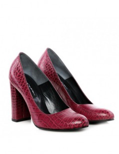 Pantofi dama Burgundy Croc Piele Naturala - The5thelement.ro