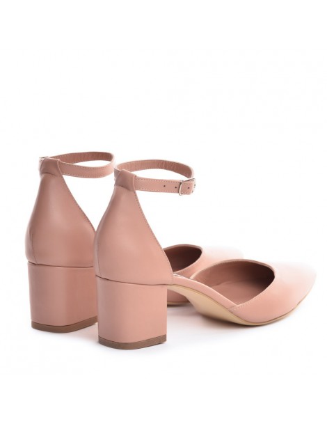 Pantofi dama Piele Naturala Nude SOMON Fancy Flats - The5thelement.ro