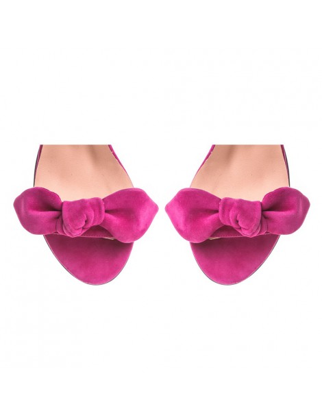 Sandale piele toc gros Zoe Fucsia - The5thelement.ro