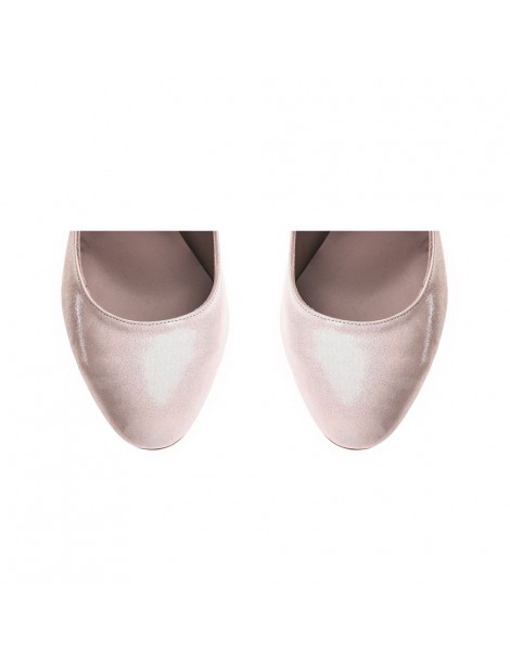 Pantofi mireasa piele naturala Nude rose Sidefat - The5thelement.ro