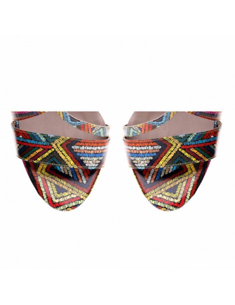 Sandale piele toc gros Yara Multicolor - The5thelement.ro