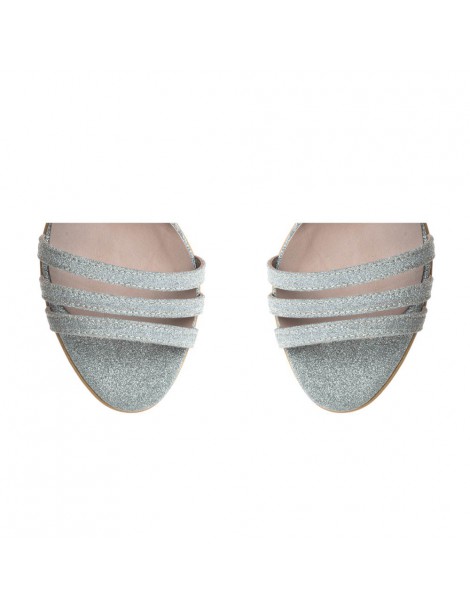 Sandale mireasa piele naturala Argintiu Sophia - The5thelement.ro