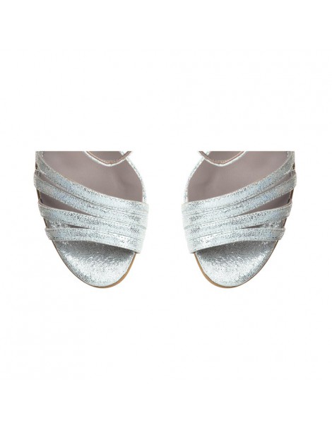 Sandale mireasa piele naturala Argintiu Ava - The5thelement.ro