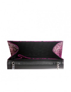 Clutch Piele Naturala Magenta Clasic - The5thelement.ro