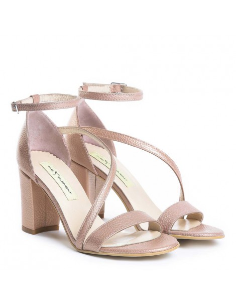 Sandale piele toc gros PEACH Evening - The5thelement.ro