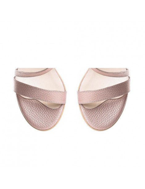 Sandale piele toc gros PEACH Evening - The5thelement.ro