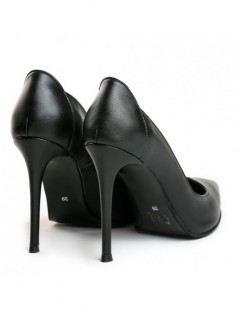 Pantofi stiletto piele naturala Negru Kim - The5thelement.ro